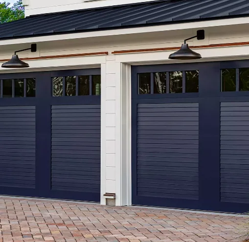 Canyon Ridge Louver carriage-house garage door — Reynolds Hudson Valley NY