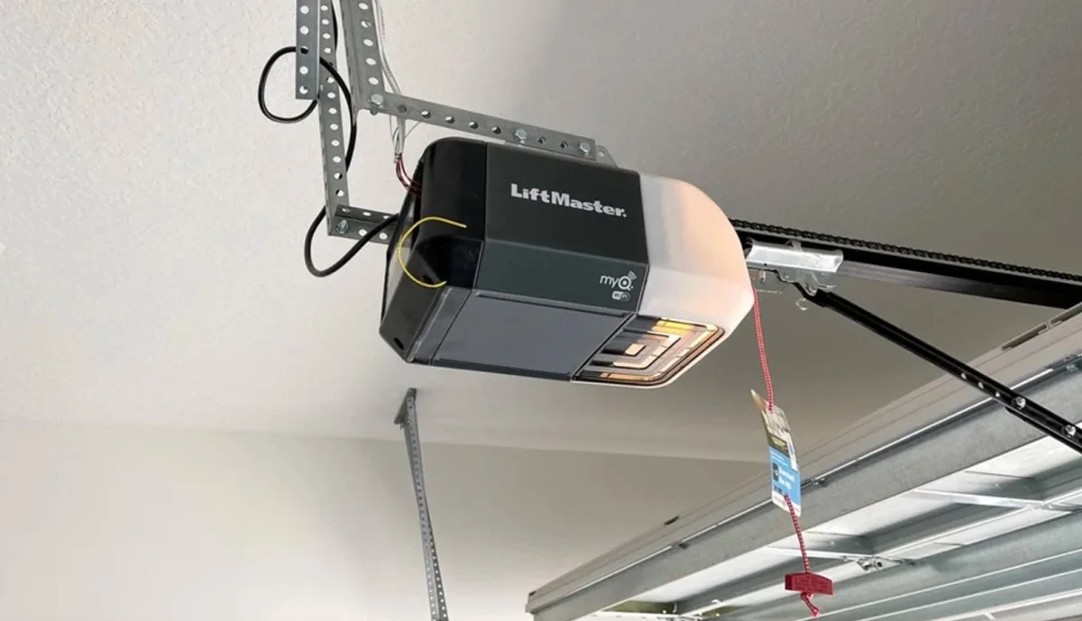 LiftMaster MyQ Wi-Fi smart garage door opener mounted on a ceiling — Reynolds Hudson Valley NY install